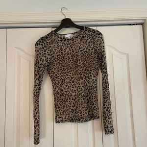 Ten Sixty Sherman sheer cheetah print long sleeve shirt